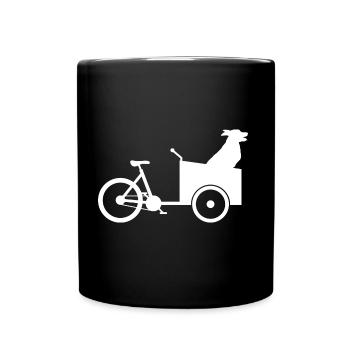 Cargo vélo chien - Mug uni - noir - Devant