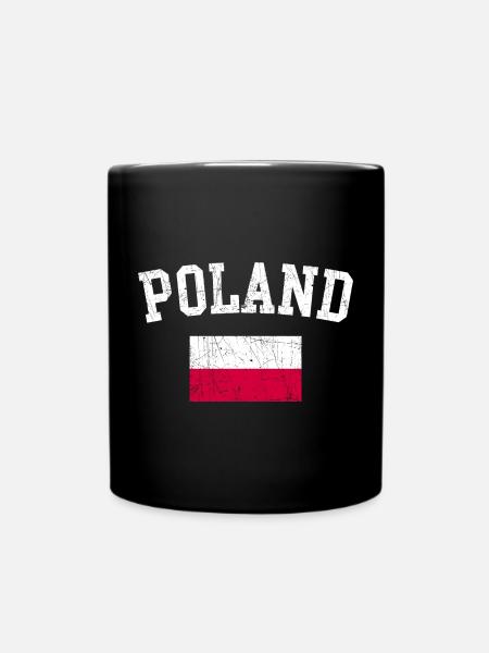 Poland Flag Arch Typography - Full Colour Mug - black