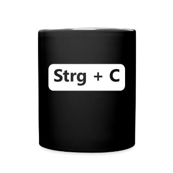 Strg C Strg V tshirt Lustiges Partnerlook Shirt - Tasse einfarbig - Schwarz - Vorne
