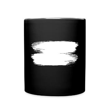 coup de pinceau fond Distressed traits - Mug uni - noir - Devant