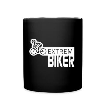 EXTREM BIKER Fahrradfahren - Tasse einfarbig - Schwarz - Vorne