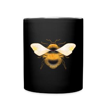 stilisierte Hummel mit irisierenden Flügel - Tasse einfarbig - Schwarz - Vorne