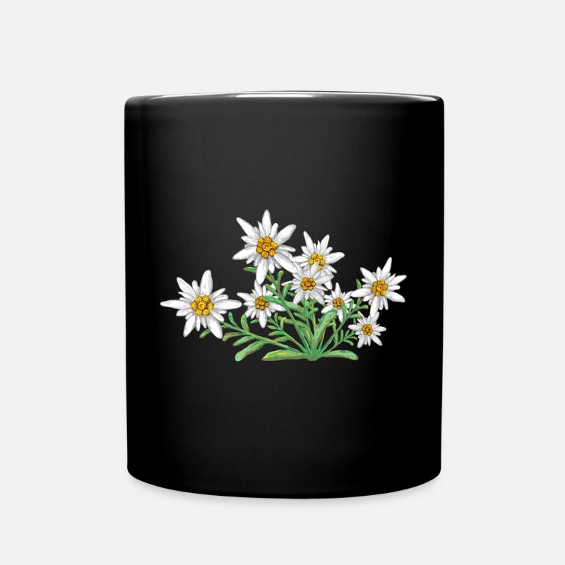 L’Edelweiss, Fleur des Alpes, Fleur de Suisse - Mug uni - noir