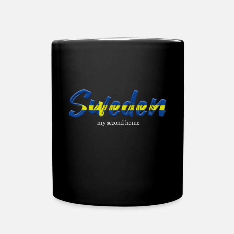 Suède résidence secondaire Suède drapeau vacances disant - Mug uni - noir