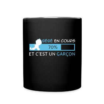 Bébé en cours et c'est un Garçon - Mug uni - noir - Devant