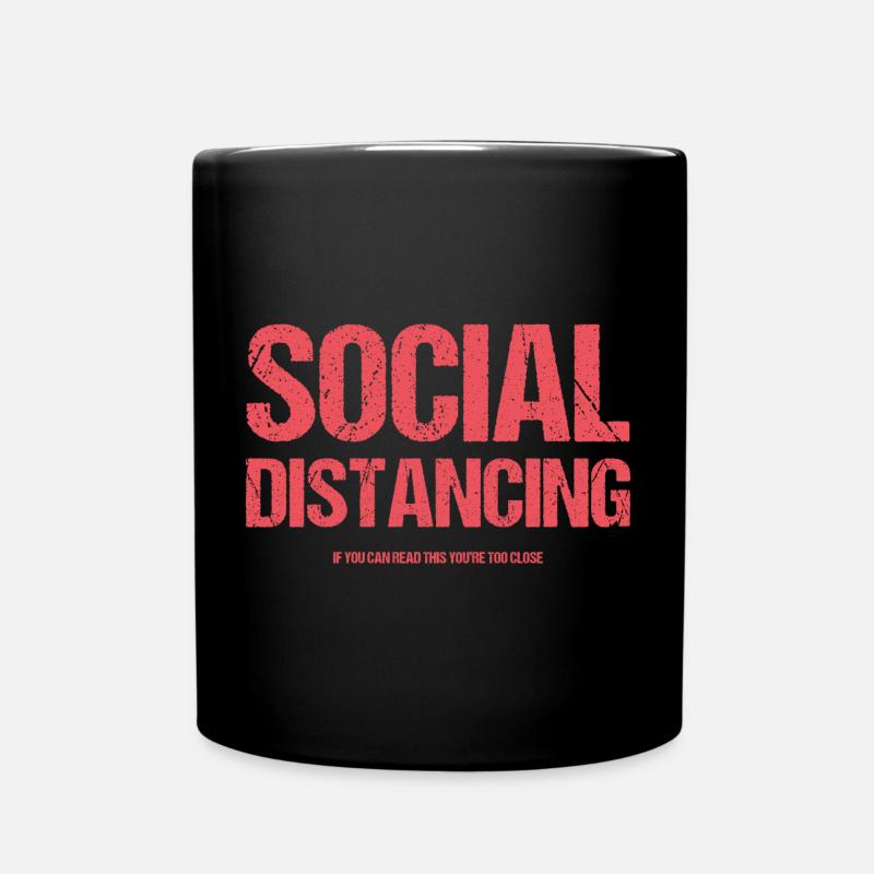 Soziale Distanzierung - Tasse einfarbig - Schwarz