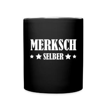 merksch selber - Tasse einfarbig - Schwarz - Vorne