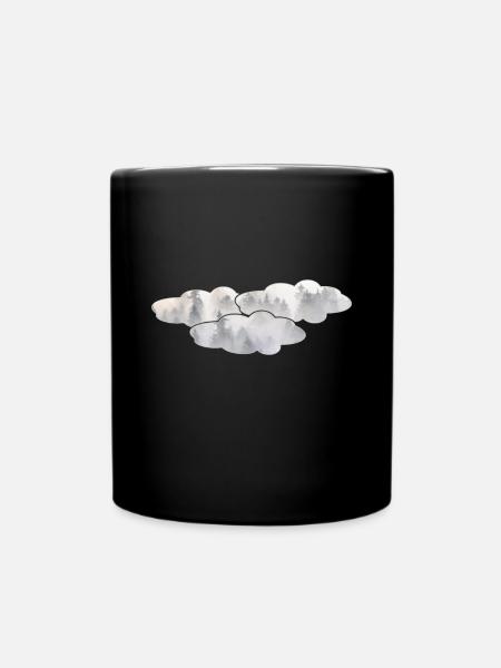 Wolken - Tasse einfarbig - Schwarz