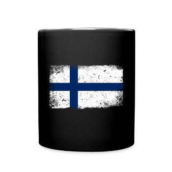 Drapeau de la Finlande - Mug uni - noir - Devant