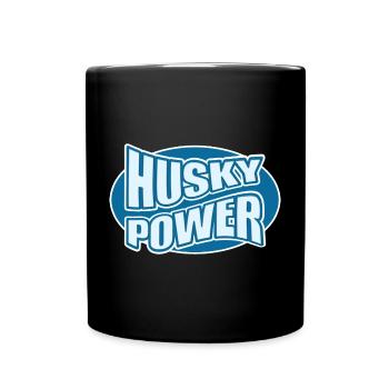 Husky Power Typo-Design - Tasse einfarbig - Schwarz - Vorne