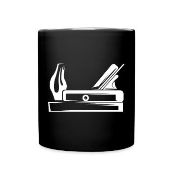 Hobel Werkzeug Tischler Schreiner Symbol Logo icon - Tasse einfarbig - Schwarz - Vorne