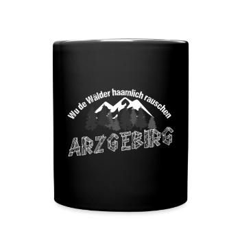 Erzgebirge Meine Heimat Design - Tasse einfarbig - Schwarz - Vorne