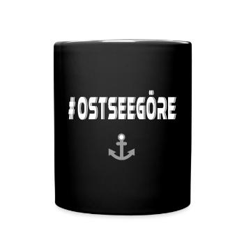 Ostseegöre mit Anker V.2 - Urlaubsreif - Tasse einfarbig - Schwarz - Vorne