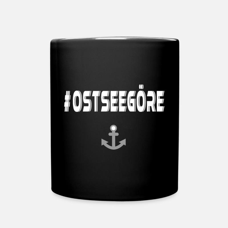 Ostseegöre mit Anker V.2 - Urlaubsreif - Tasse einfarbig - Schwarz