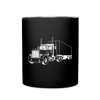 White American truck - Full Colour Mug - black - Front