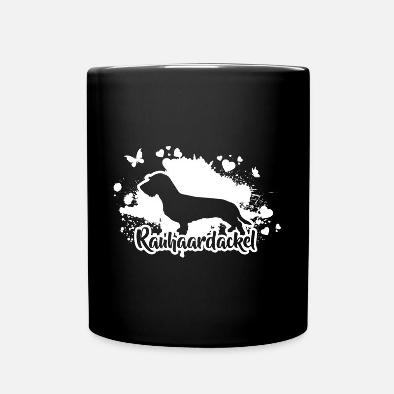 RAUHAARDACKEL Hunde Hund Wilsigns Jagdhunde - Tasse einfarbig - Schwarz