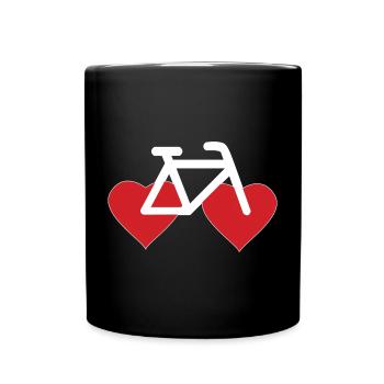 Bicycle Bike Heart - Full Colour Mug - black - Front