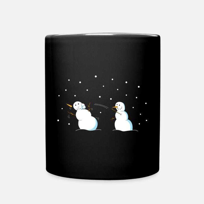 Schneeballschlacht - Tasse einfarbig - Schwarz