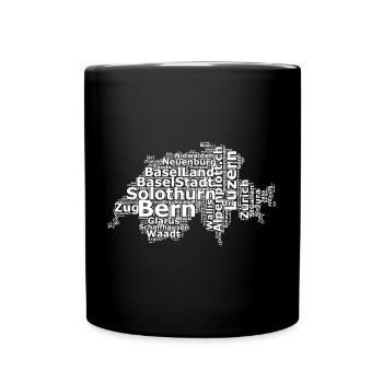 Schweiz Mundart weiss - Tasse einfarbig - Schwarz - Vorne