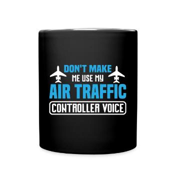 Humorvolles Flugzeug-Design für Flugbegeisterte - Tasse einfarbig - Schwarz - Vorne