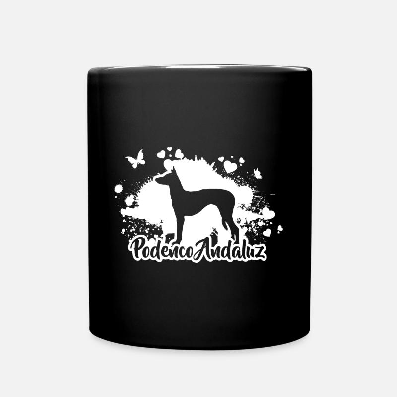 PODENCO ANDALUZ Hunderasse Hund Hunde Wilsigns - Tasse einfarbig - Schwarz
