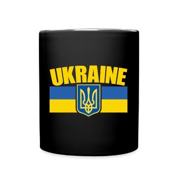 Ukraine Flag Symbol - Flag Of Ukraine - Full Colour Mug - black - Front