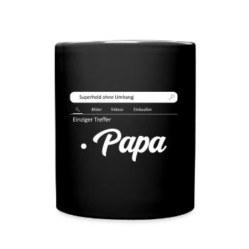 Superheld ohne Umhang Papa - Tasse einfarbig - Schwarz - Vorne