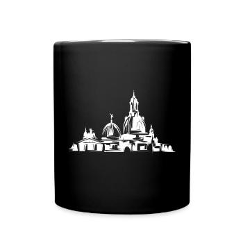dresden city skyline art illustration art - Full Colour Mug - black - Front