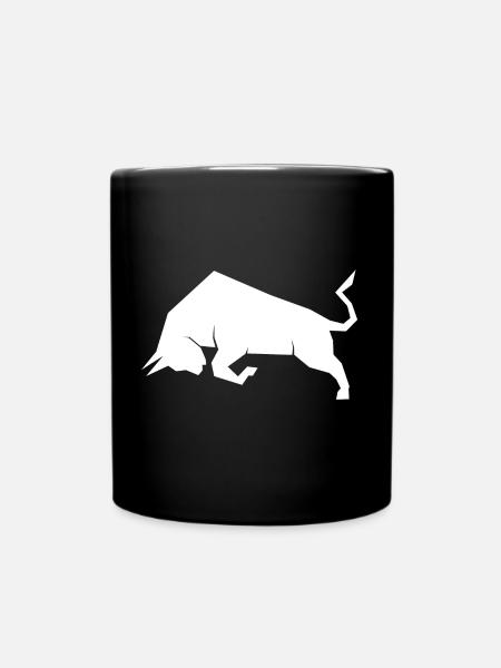 Bulle Stier Weiß Börse - Tasse einfarbig - Schwarz