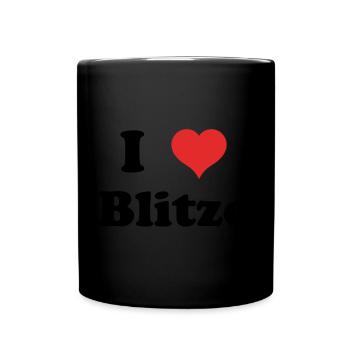 i love Blitze - Tasse einfarbig - Schwarz - Vorne
