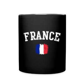 France Brushed Flag Emblem - Full Colour Mug - black - Front