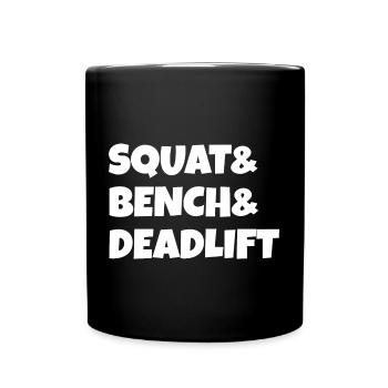Squat Bench Deadlift Powerlifting - Full Colour Mug - black - Front
