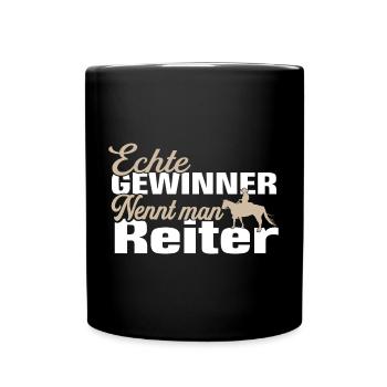 Reiter Reiterin Reiten Reitsport Spruch - Tasse einfarbig - Schwarz - Vorne