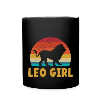Signe du zodiaque Lion - Mug uni - noir - Devant