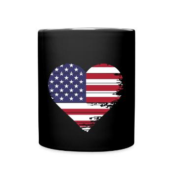 4. Juli USA - Tasse einfarbig - Schwarz - Vorne