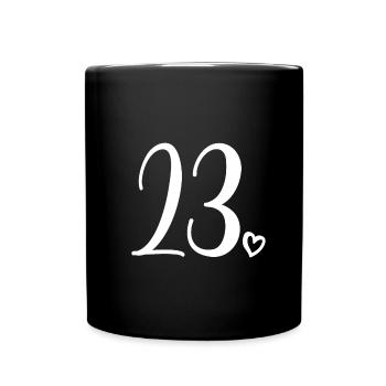 Süße Nummer 23, 23 Jahre alt, Geschenk zum 23. Geburtstag - Tasse einfarbig - Schwarz - Vorne