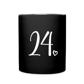 Cute Number 24, 24 Years Old, 24th Birthday Gift - Full Colour Mug - black - Front