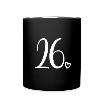 Süße Nummer 26, 26 Jahre alt, Geschenk zum 26. Geburtstag - Tasse einfarbig - Schwarz - Vorne