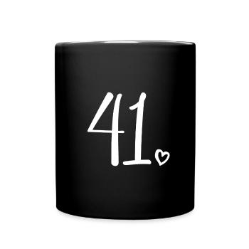 Niedliche Nummer 41, 41 Jahre alt, 41. Geburtstagsgeschenk - Tasse einfarbig - Schwarz - Vorne