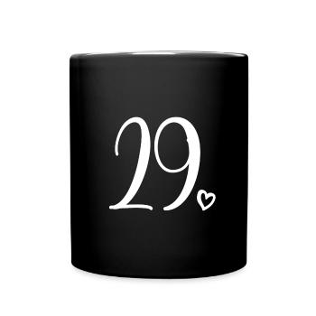 Cute Number 29, 29 Years Old, 29th Birthday Gift - Full Colour Mug - black - Front