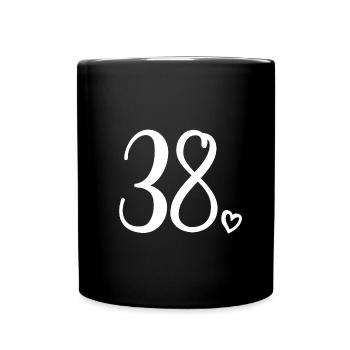 Numéro mignon 38, 38 ans, 38e cadeau d'anniversaire - Mug uni - noir - Devant