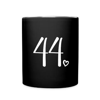 Süße Nummer 44, 44 Jahre alt, Geschenk zum 44. Geburtstag - Tasse einfarbig - Schwarz - Vorne