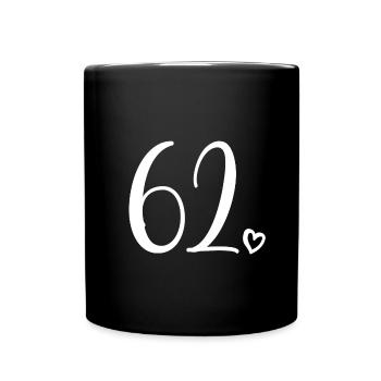 Cute Number 62, 62 Years Old, 62nd Birthday Gift - Full Colour Mug - black - Front