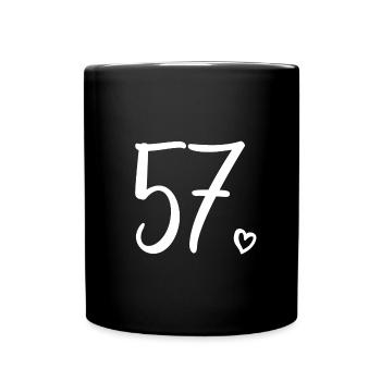 Cute Number 57, 57 Years Old, 57th Birthday Gift - Full Colour Mug - black - Front