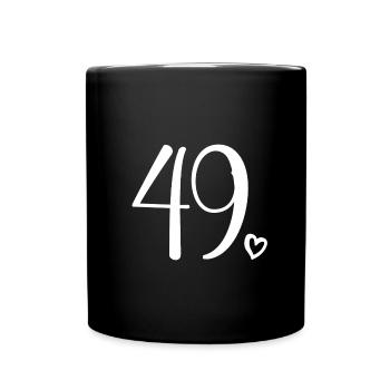 Cute Number 49, 49 Years Old, 49th Birthday Gift - Full Colour Mug - black - Front