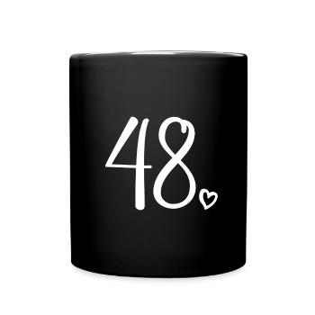 Niedliche Nummer 48, 48 Jahre alt, 48. Geburtstagsgeschenk - Tasse einfarbig - Schwarz - Vorne