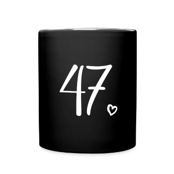 Cute Number 47, 47 Years Old, 47th Birthday Gift - Full Colour Mug - black - Front