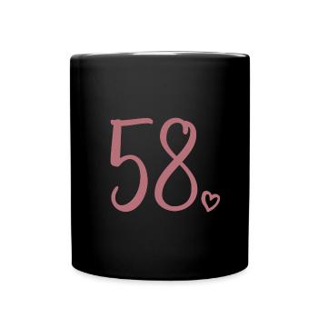 Cute Number 58, 58 Years Old, 58th Birthday Gift - Full Colour Mug - black - Front