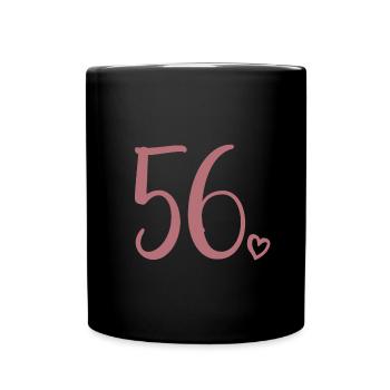 Cute Number 56, 56 Years Old, 56th Birthday Gift - Full Colour Mug - black - Front