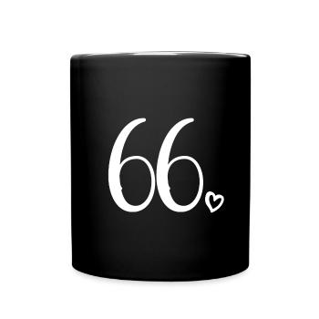 Süße Nummer 66, 66 Jahre alt, 66. Geburtstag Geschenk - Tasse einfarbig - Schwarz - Vorne